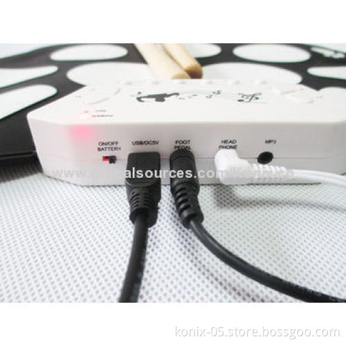 Portable USB roll up drum kit, interface for computer with software